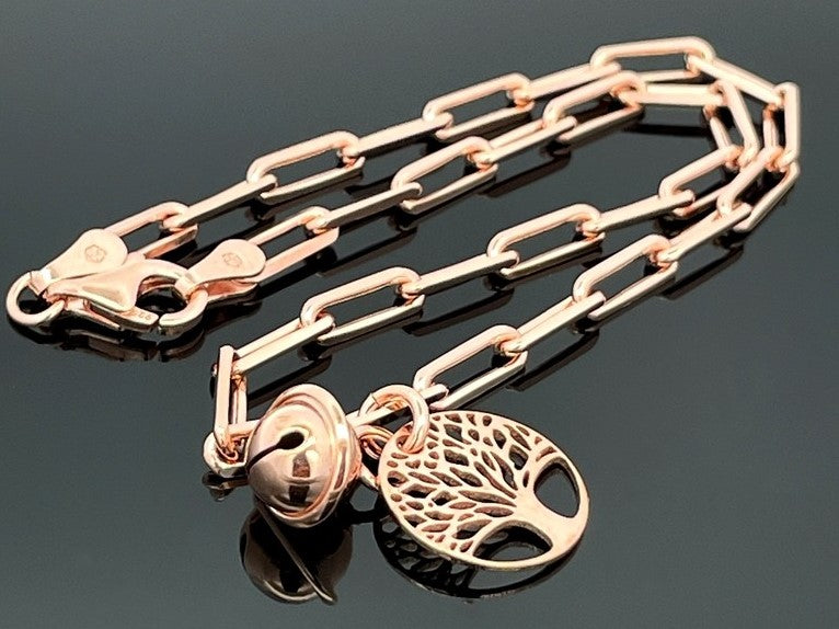 ARMBAND "RUF DEINEN ENGEL" AUS 925/-SILBER ROSÈVERGOLDET