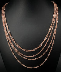 2-TLG SET SINGAPURKETTE AUS 925/-SILBER ROSÈVERGOLDET