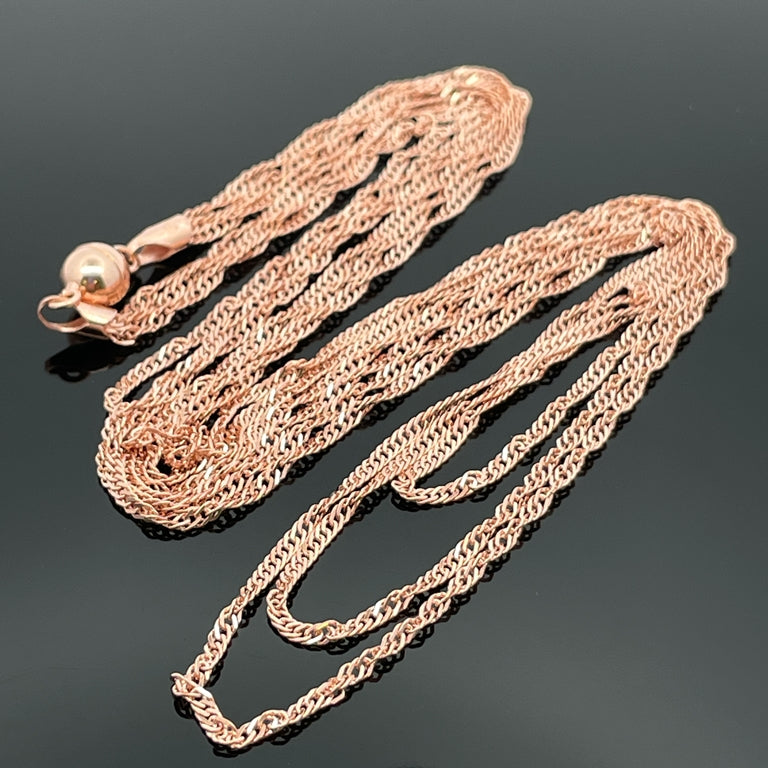 2-TLG SET SINGAPURKETTE AUS 925/-SILBER ROSÈVERGOLDET