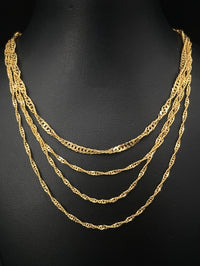 2-TLG SET SINGAPURKETTE AUS 925/-SILBER GELBVERGOLDET