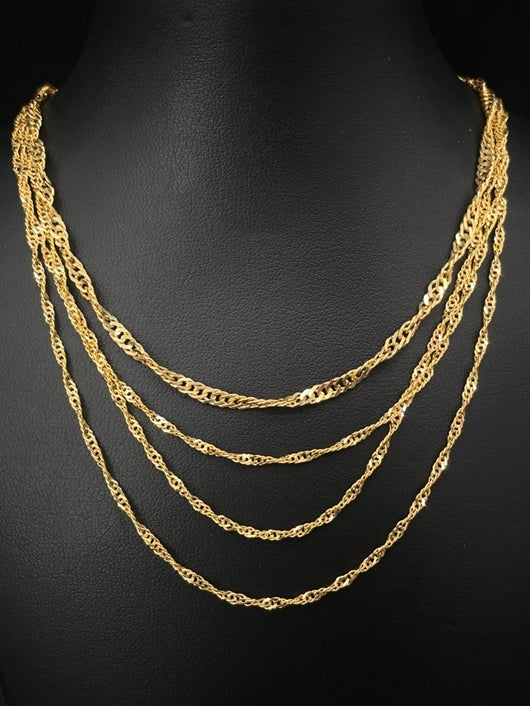 2-TLG SET SINGAPURKETTE AUS 925/-SILBER GELBVERGOLDET