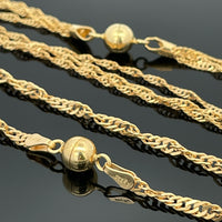 2-TLG SET SINGAPURKETTE AUS 925/-SILBER GELBVERGOLDET