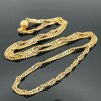 2-TLG SET SINGAPURKETTE AUS 925/-SILBER GELBVERGOLDET