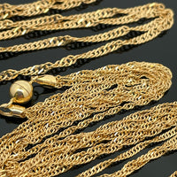 2-TLG SET SINGAPURKETTE AUS 925/-SILBER GELBVERGOLDET