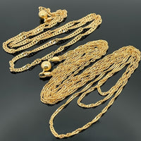 2-TLG SET SINGAPURKETTE AUS 925/-SILBER GELBVERGOLDET
