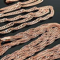 2-TLG SET SINGAPURKETTE AUS 925/-SILBER ROSÈVERGOLDET
