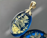 CLIP ANHÄNGER AUS 375/- GELBGOLD MIT BERNSTEIN BEH. (CA. 13,57 ct.)