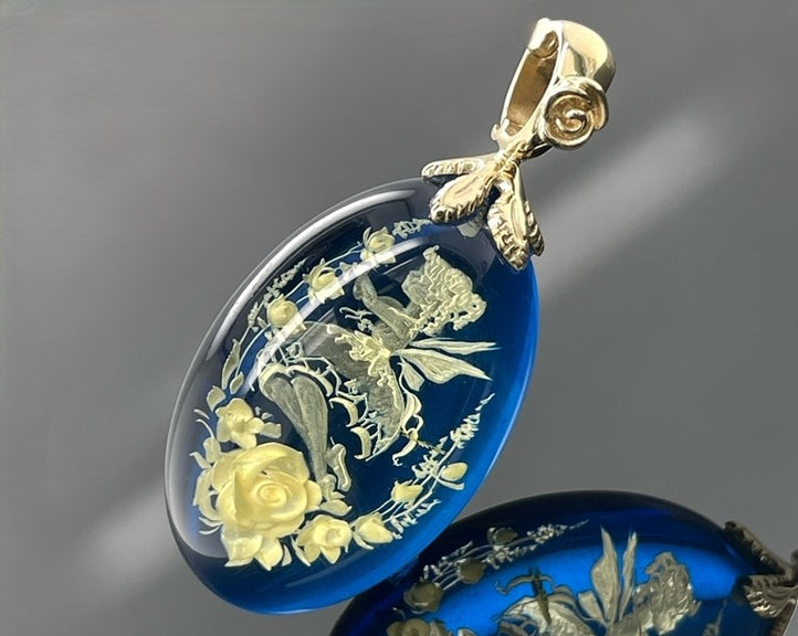 CLIP ANHÄNGER AUS 375/- GELBGOLD MIT BERNSTEIN BEH. (CA. 13,57 ct.)