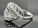 RING AUS 925/- SILBER RHODINIERT MIT ZIRKONIA