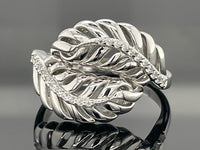 RING AUS 925/- SILBER RHODINIERT MIT ZIRKONIA