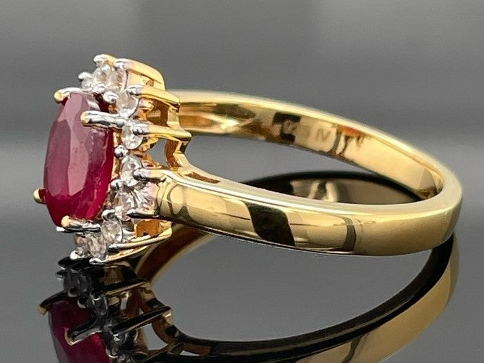 RING AUS 925/- SILBER VERGOLDET MIT SAMBIA RUBIN & ZIRKON