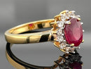 RING AUS 925/- SILBER VERGOLDET MIT SAMBIA RUBIN & ZIRKON