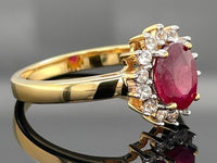 RING AUS 925/- SILBER VERGOLDET MIT SAMBIA RUBIN & ZIRKON