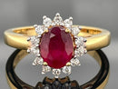 RING AUS 925/- SILBER VERGOLDET MIT SAMBIA RUBIN & ZIRKON