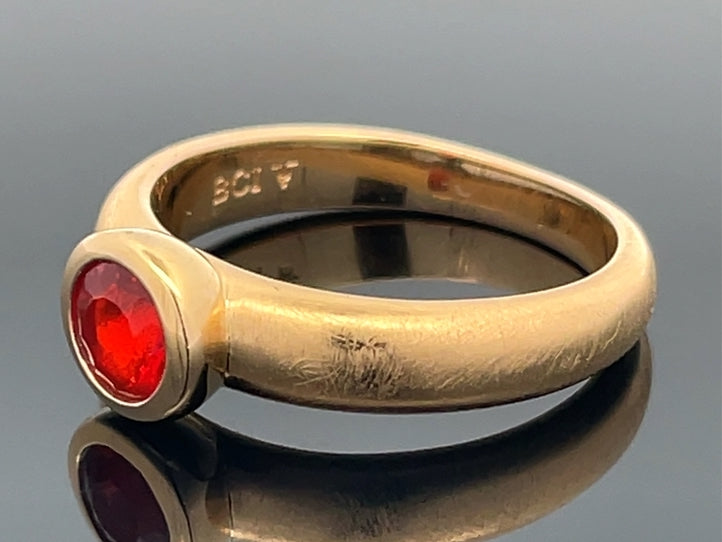 RING AUS 925/- SILBER VERGOLDET MIT FEUEROPAL ( CA. 0,32 ct.)