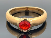 RING AUS 925/- SILBER VERGOLDET MIT FEUEROPAL ( CA. 0,32 ct.)