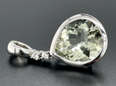 CLIP ANHÄNGER AUS 925/- SILBER RHODINIERT MIT PRASIOLITH & ZIRKON
