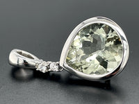 CLIP ANHÄNGER AUS 925/- SILBER RHODINIERT MIT PRASIOLITH & ZIRKON