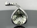 CLIP ANHÄNGER AUS 925/- SILBER RHODINIERT MIT PRASIOLITH & ZIRKON