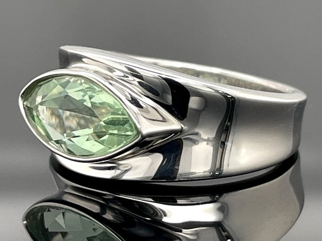 RING AUS 925/- SILBER RHODINIERT MIT FLUORIT (ca.2,15 ct.)