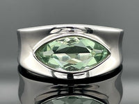 RING AUS 925/- SILBER RHODINIERT MIT FLUORIT (ca.2,15 ct.)
