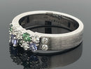 RING AUS 925/- SILBER RHODINIERT MIT TANSANIT, TURMALIN & ZIRKON