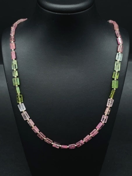 COLLIER 375/- GELBGOLD MIT MULTI TURMALIN