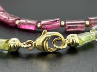 COLLIER 375/- GELBGOLD MIT MULTI TURMALIN