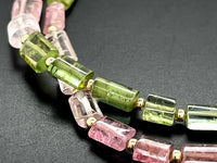 COLLIER 375/- GELBGOLD MIT MULTI TURMALIN