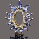 ANHÄNGER AUS 375/- GELBGOLD MIT TANSANIT & ZIRKON ( GES. CA. 3,014 ct.)