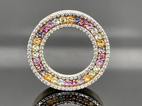 ANHÄNGER AUS 375/- GELBGOLD MIT MULTI EDELSTEINE & BRILLANTEN