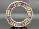 ANHÄNGER AUS 375/- GELBGOLD MIT MULTI EDELSTEINE & BRILLANTEN