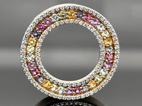 ANHÄNGER AUS 375/- GELBGOLD MIT MULTI EDELSTEINE & BRILLANTEN