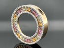 ANHÄNGER AUS 375/- GELBGOLD MIT MULTI EDELSTEINE & BRILLANTEN