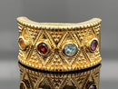 RING AUS 925/- SILBER VERGOLDET MIT MULTI EDELSTEINE