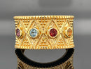 RING AUS 925/- SILBER VERGOLDET MIT MULTI EDELSTEINE