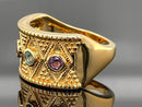 RING AUS 925/- SILBER VERGOLDET MIT MULTI EDELSTEINE