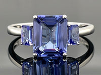 RING AUS 950/- PLATIN MIT TANSANIT