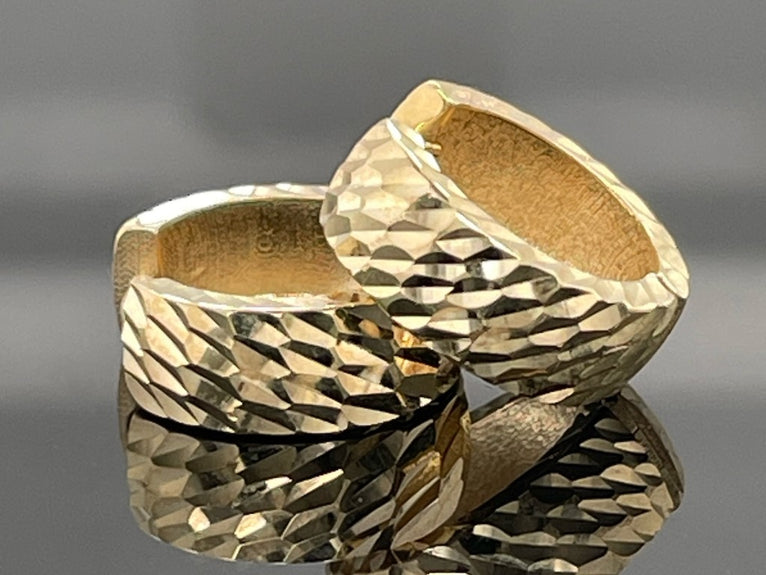 CREOLEN AUS 375/- GELBGOLD, DIAMATIERT