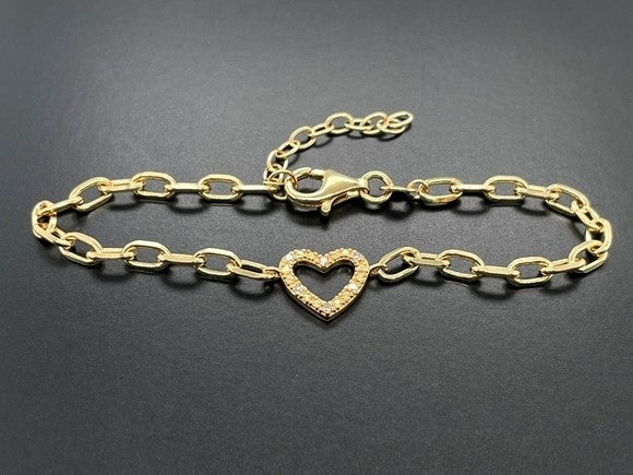 ARMBAND 925/-SILBER VERGOLDET MIT DIAMANTEN (GES.CA.0,05 ct.)
