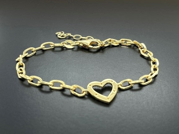 ARMBAND 925/-SILBER VERGOLDET MIT DIAMANTEN (GES.CA.0,05 ct.)