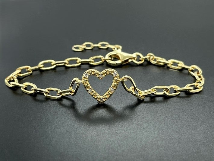 ARMBAND 925/-SILBER VERGOLDET MIT DIAMANTEN (GES.CA.0,05 ct.)