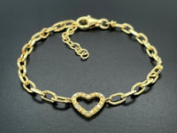 ARMBAND 925/-SILBER VERGOLDET MIT DIAMANTEN (GES.CA.0,05 ct.)