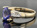 RING AUS 375/- GELBGOLD MIT TANSANIT AAAA & BRILLANTEN (GES.CA. 1,56ct.)