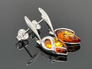 OHRSTECKER AUS 925/- SILBER RHODINIERT MIT BERNSTEIN (GES.CA. 1,80 ct.)