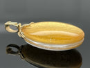 CLIP ANHÄNGER AUS 375/- GELBGOLD MIT BERGKRISTALL/BLATTGOLD-DUBL. BEH.