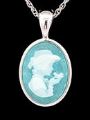 CLIP ANHÄNGER AUS 925/- SILBER RHODINIERT MIT AVENTURIN KAMEE