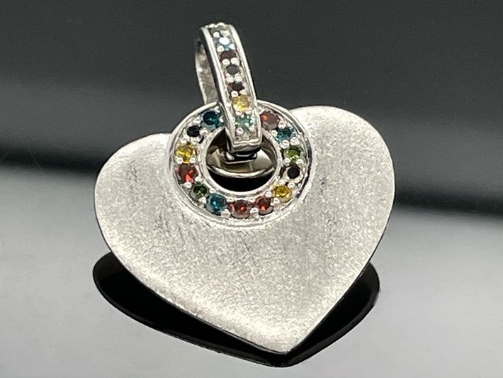 ANHÄNGER AUS 925/- SILBER RHODINIERT MIT MULTI DIAMANTEN (GES.CA.0,16 ct.)