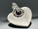 ANHÄNGER AUS 925/- SILBER RHODINIERT MIT MULTI DIAMANTEN (GES.CA.0,16 ct.)