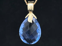 CLIP ANHÄNGER AUS 375/- GELBGOLD MIT FLUORIT ( CA. 11,0 ct.)